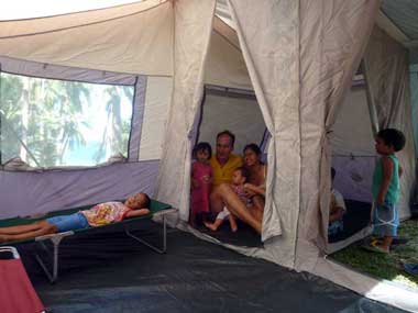 interior of 6 and 8 person tent